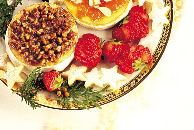 warm praline topped baby brie